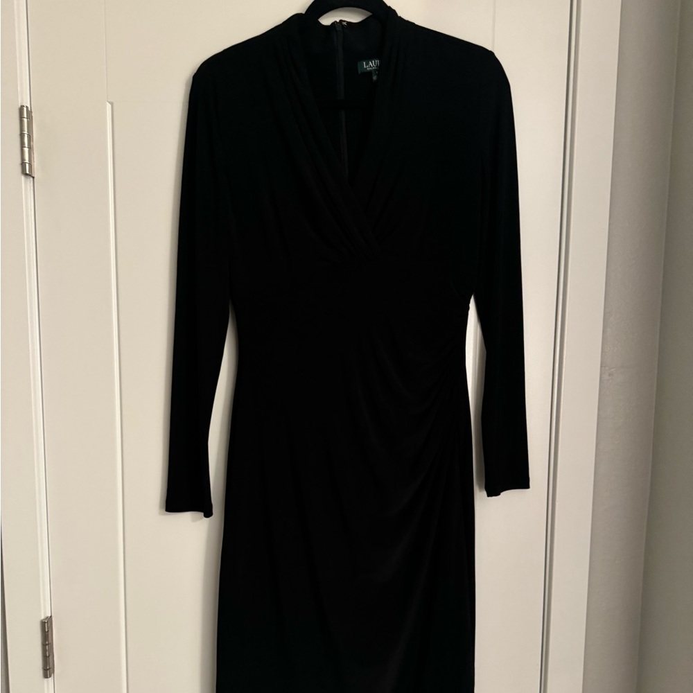 Black Ralph Lauren wrap illusion dress